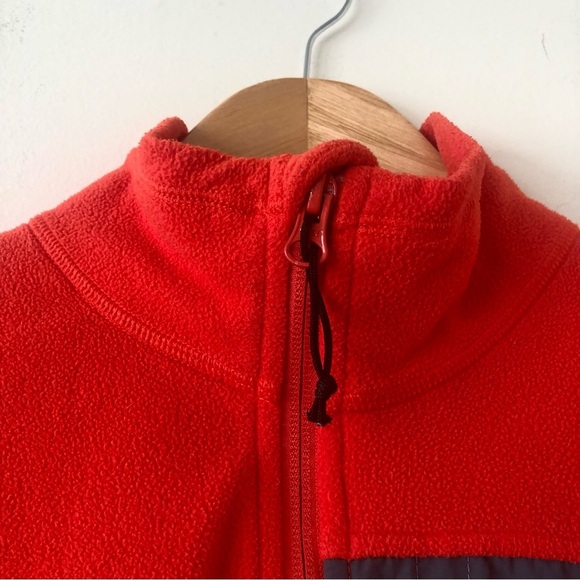 North Face Men’s Small Orange Quarter Zip Fleece Pullover - Picture 4 of 7